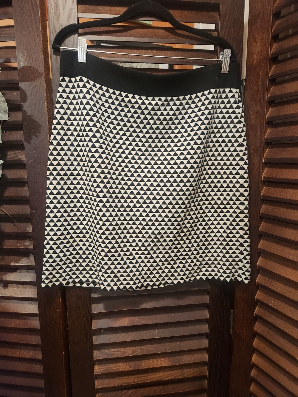 Black & White Geometric A-Line Skirt